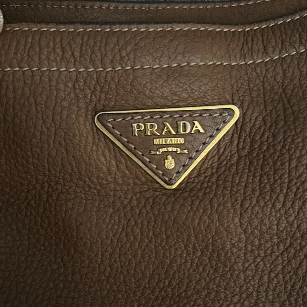 Prada Brown Leather Shoulder Bag - Classic Hobo - Picture 2 of 7